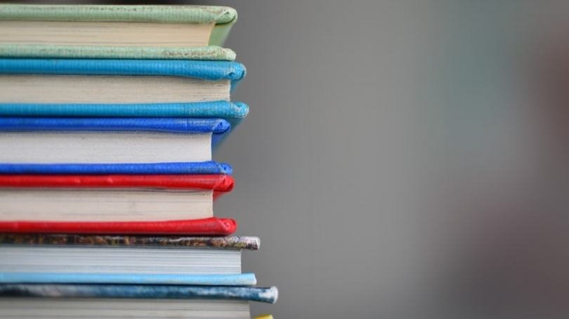 A stack of books.